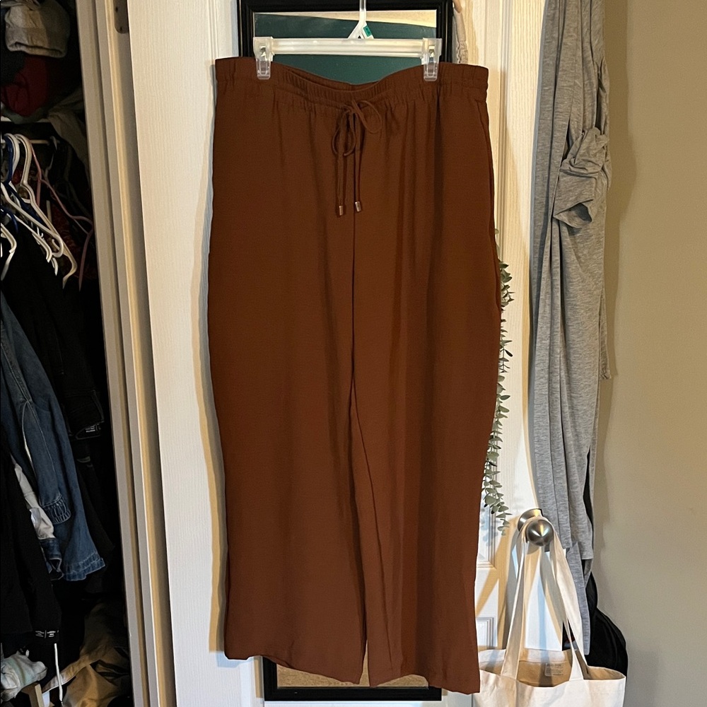 Brown Wide-Leg Pants